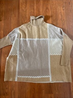 Turtleneck Poncho Sweater
